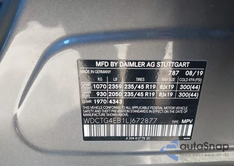 2020 Mercedes-Benz Gla 250 z USA, uszkodzony, nr VIN WDCTG4EB1LJ672877